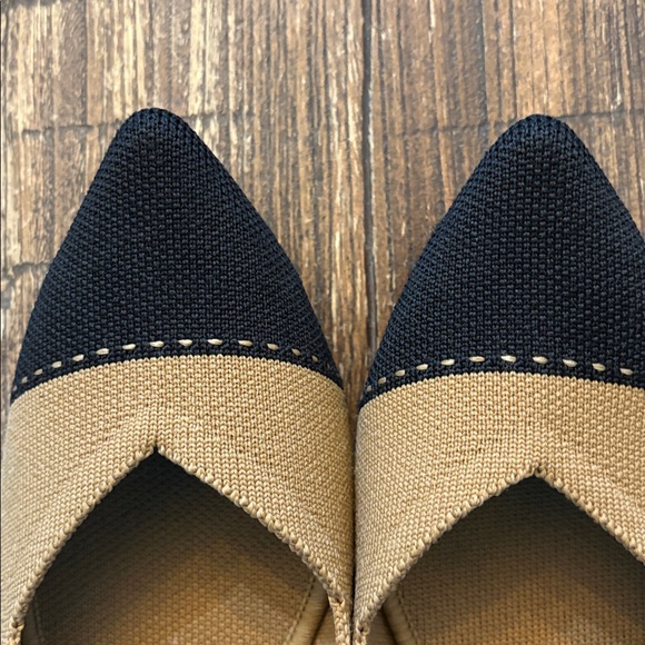 Rothy’s The Point Camel & Black Cap Toe Ballet Flat Size 10 - Picture 5 of 12